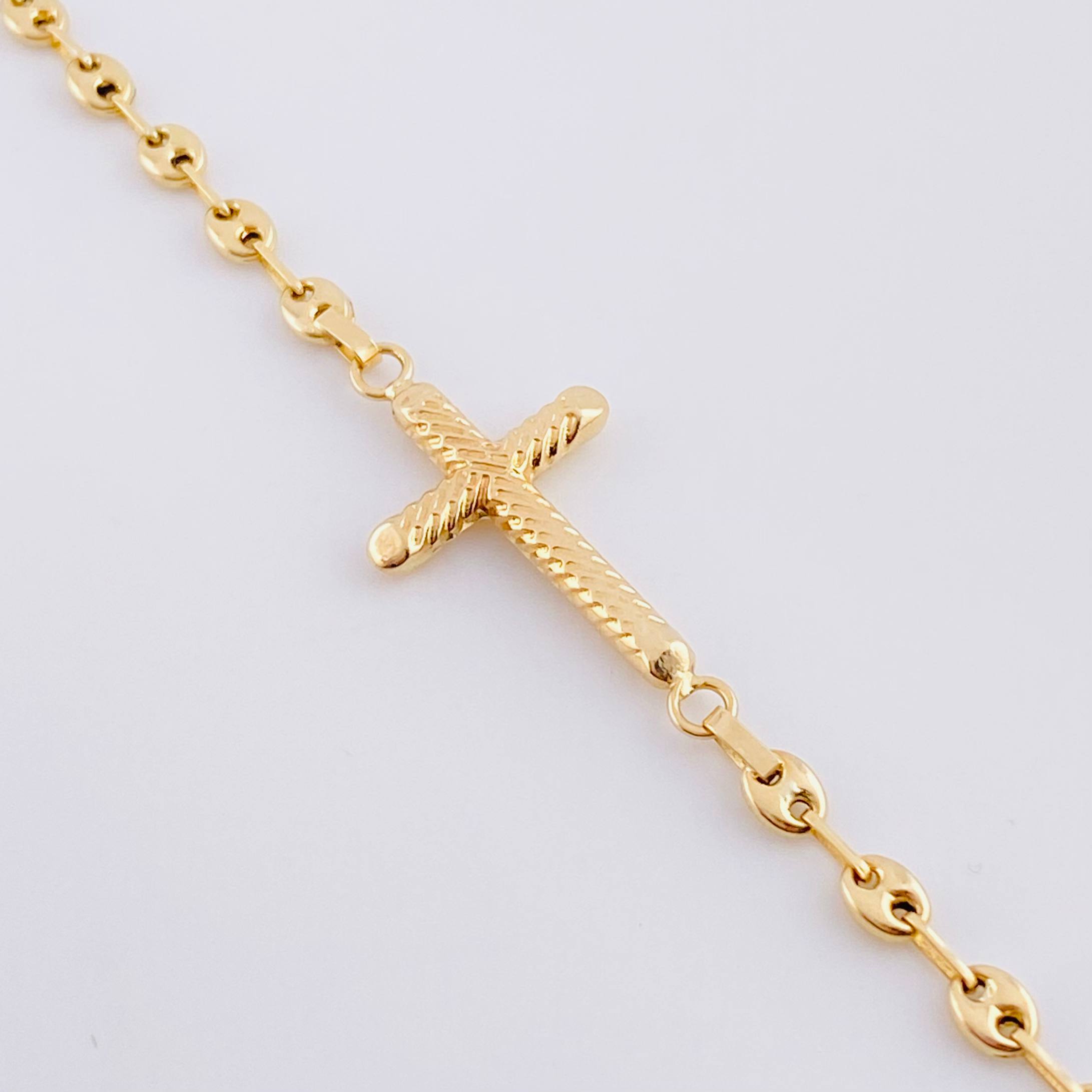 Bracelet Gc Charm Striped Cross 2.6 g / 7 3/4 in / 3.2 mm Yellow Gold 18K