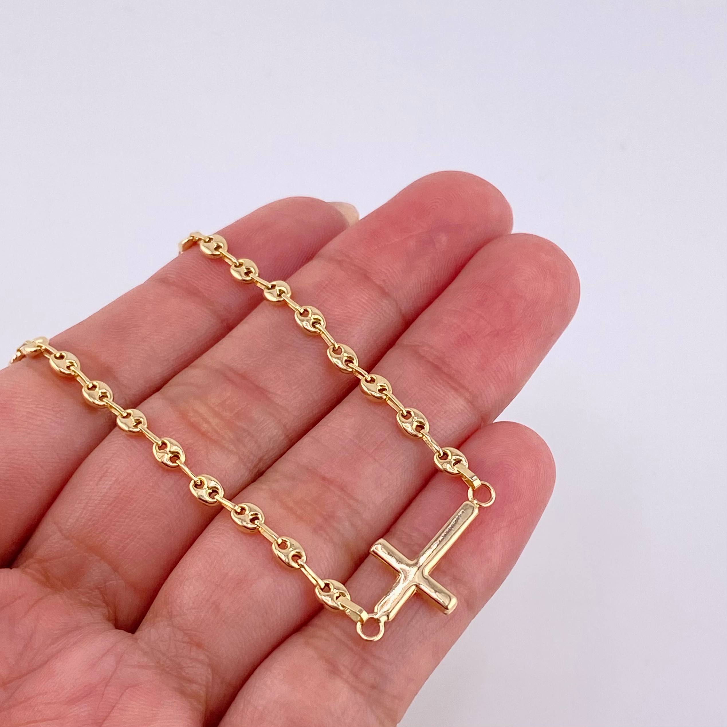 Plain Gc Charm Cross Bracelet 2.3 g / 6 1/2 in / 3.2 mm Yellow Gold 18K