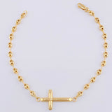 Bracelet Gc Charm Cross Flat Ends 2.45 g / 6 3/4 in / 3.2 mm Yellow Gold 18K