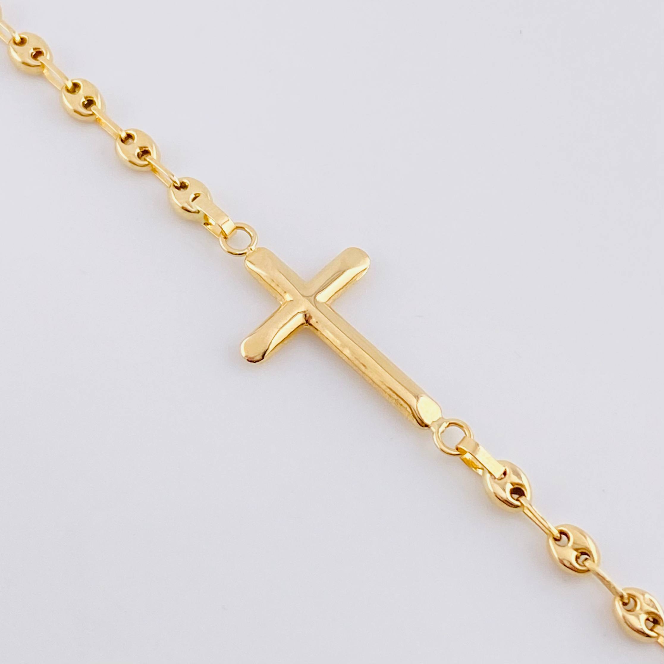 Bracelet Gc Charm Cross Flat Ends 2.45 g / 6 3/4 in / 3.2 mm Yellow Gold 18K