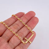 Bracelet Gc Charm Cross Flat Ends 2.45 g / 6 3/4 in / 3.2 mm Yellow Gold 18K
