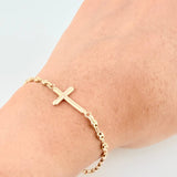 Bracelet Gc Charm Cross Flat Ends 2.45 g / 6 3/4 in / 3.2 mm Yellow Gold 18K