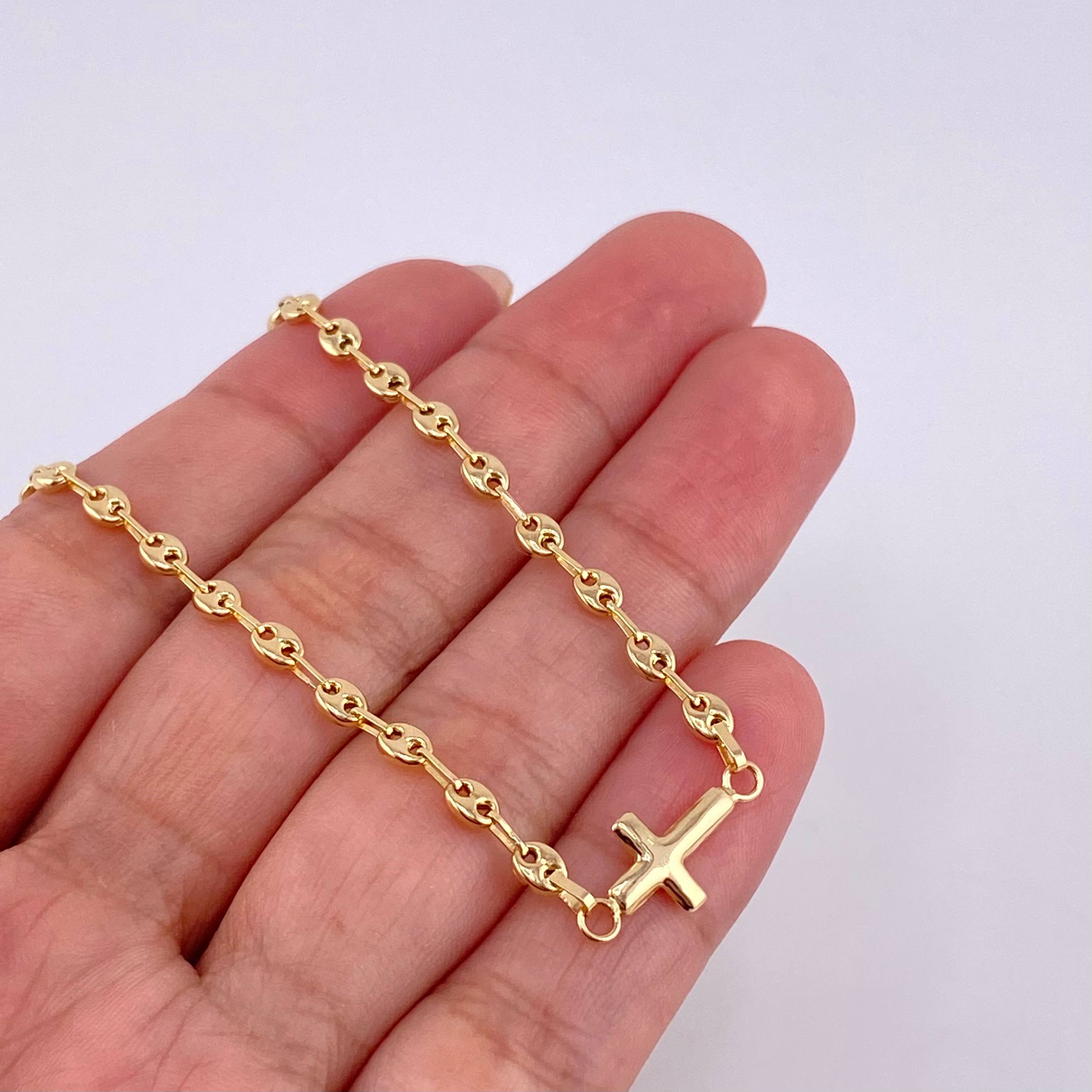 Pulso Gc Herraje Cruz Lisa 2.1 g / 6 1/2 in / 3.2 mm Oro Amarillo 18K