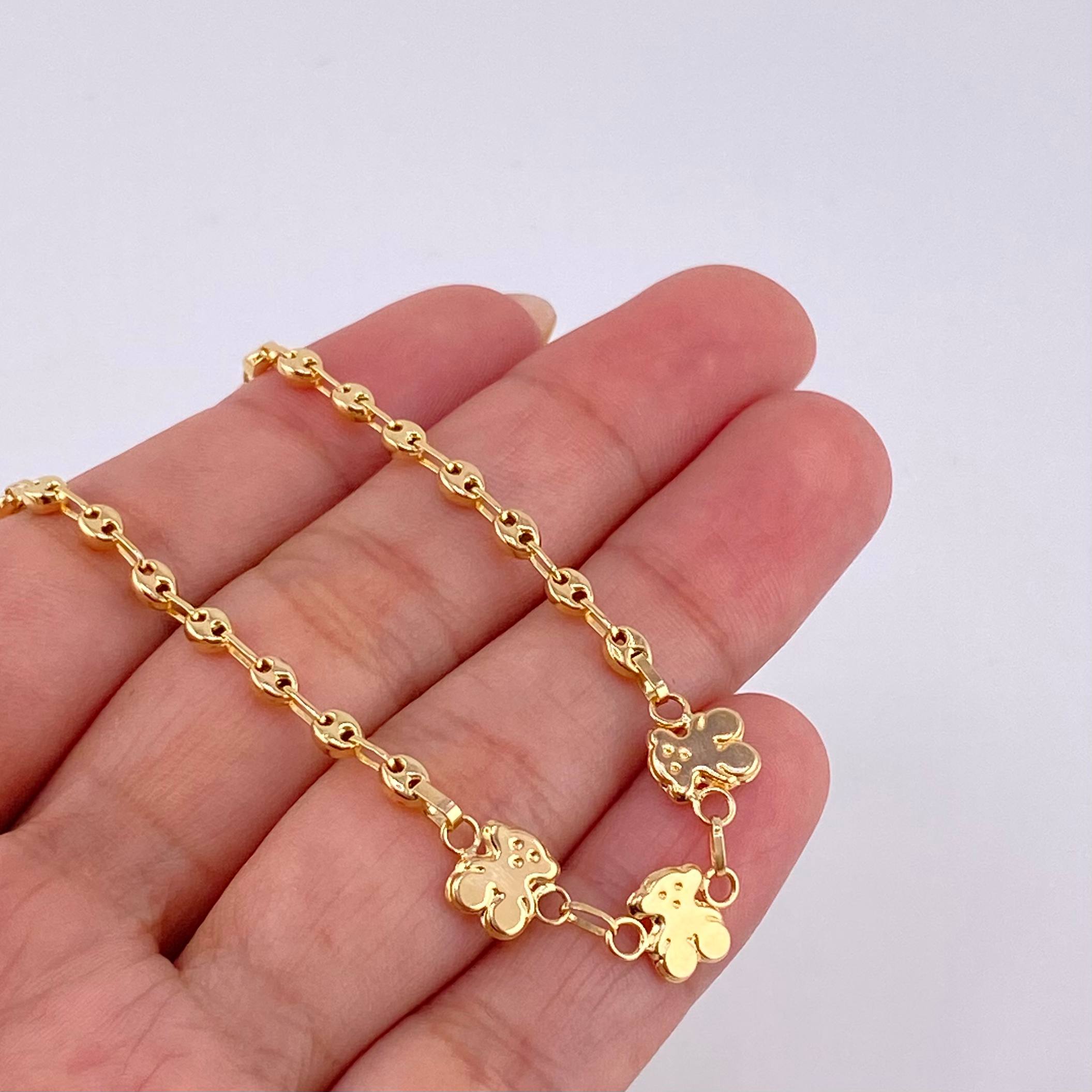 Bracelet Gc Charm Trio Bears 2.65 g / 7 1/2 in / 3.2 mm Yellow Gold 18K