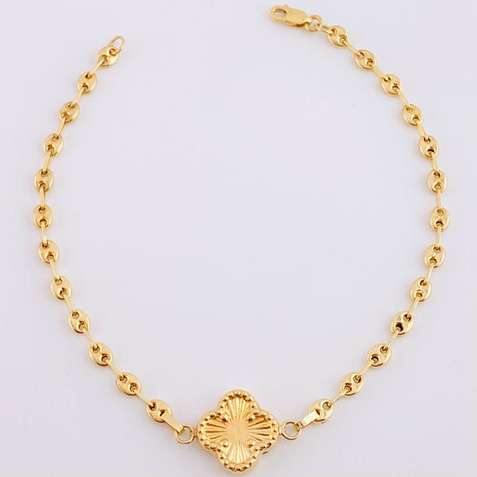 Pulso Gc Herraje Flor Trebol 2.75 g / 7 1/4 in / 3.2 mm Oro Amarillo 18K