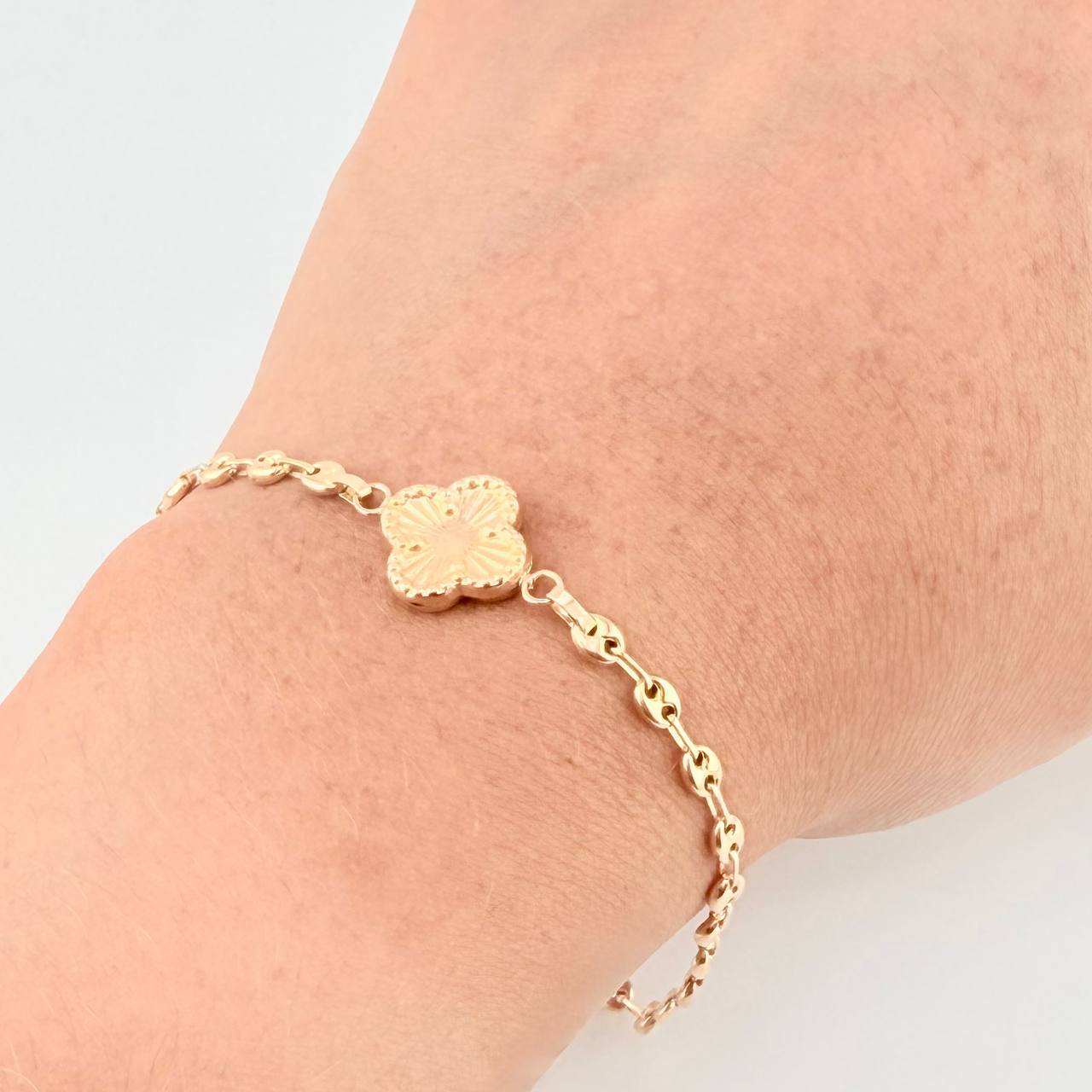 Bracelet Gc Charm Flower Clover 2.75 g / 7 1/4 in / 3.2 mm Yellow Gold 18K