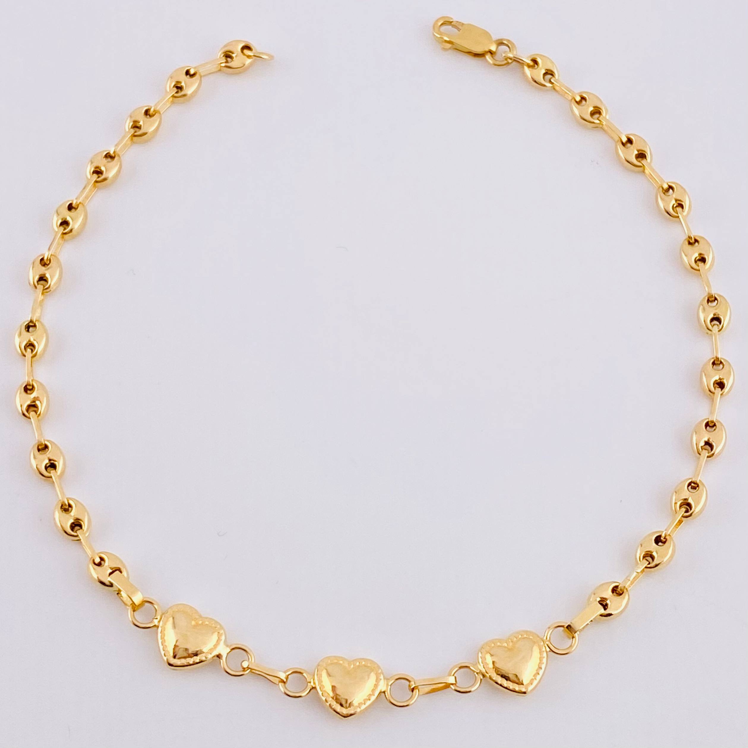Pulso Gc Herraje Trio Corazon 2.6 g / 7 1/2 in / 3.2 mm Oro Amarillo 18K