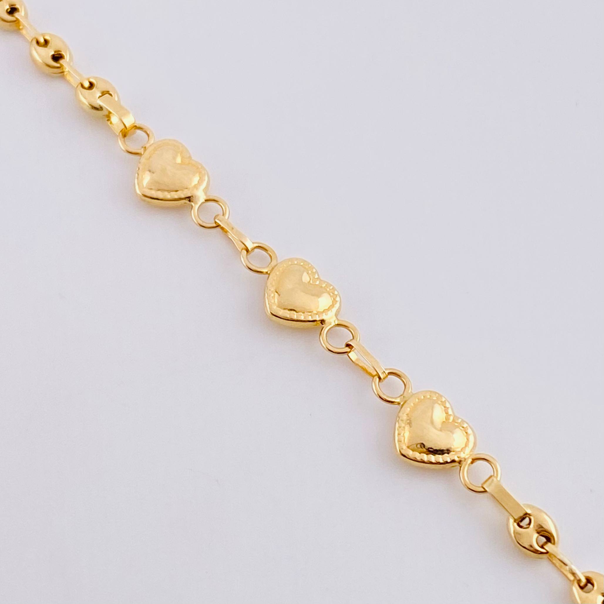 Pulso GC Trio de Corazones 2.2g / 7 1/4 in / 3.1mm Oro Amarillo 18K