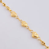 Pulso GC Trio de Corazones 2.2g / 7 1/4 in / 3.1mm Oro Amarillo 18K
