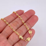 Pulso GC Trio de Corazones 2.2g / 7 1/4 in / 3.1mm Oro Amarillo 18K