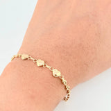 Pulso GC Trio de Corazones 2.2g / 7 1/4 in / 3.1mm Oro Amarillo 18K