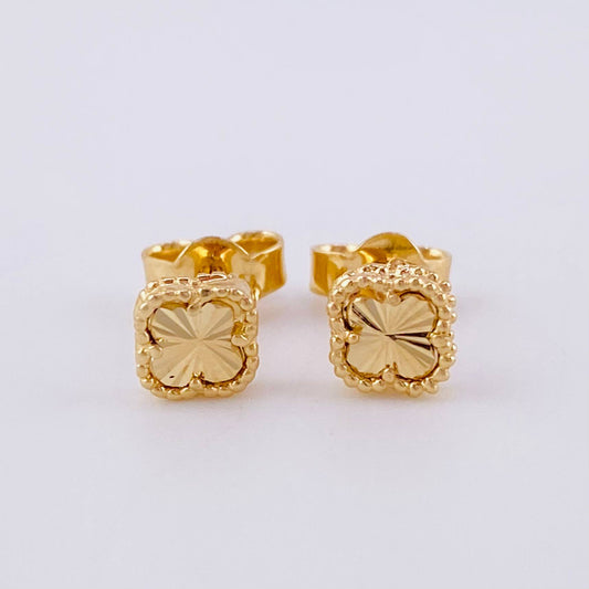 Topos Trebol Diamantado 1.25 g / in / 5.4 mm Oro Amarillo 18K