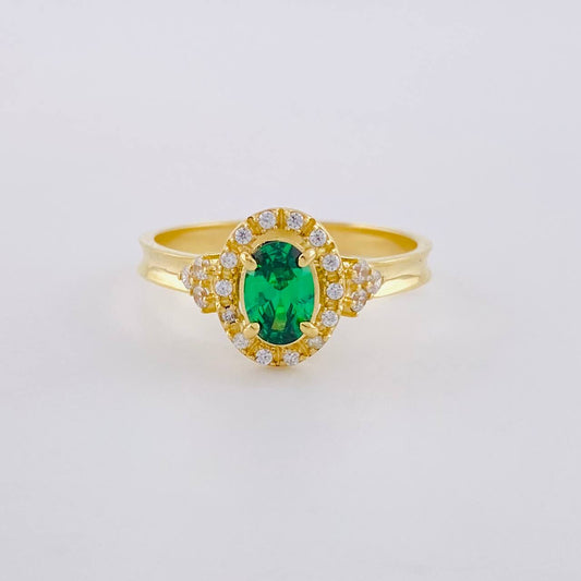 Anillo Solitario Halo 2.75 g / T6 3/4 Oro Amarillo 18K