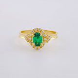 Anillo Solitario Halo 2.75 g / T6 3/4 Oro Amarillo 18K