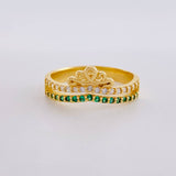 Double Line Crown Ring 3.85 g / T7 3/4 18K Yellow Gold