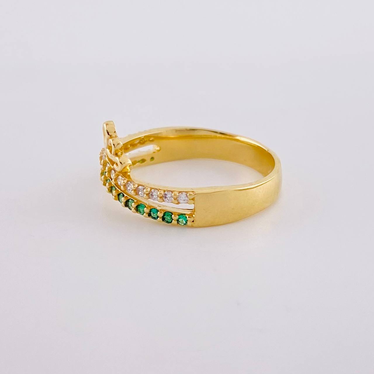 Double Line Crown Ring 3.85 g / T7 3/4 18K Yellow Gold