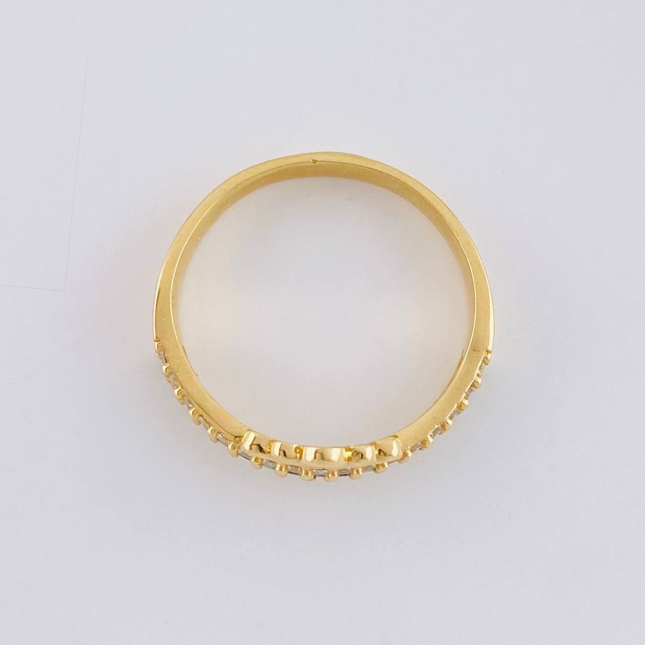 Double Line Crown Ring 3.85 g / T7 3/4 18K Yellow Gold