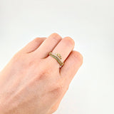 Double Line Crown Ring 3.85 g / T7 3/4 18K Yellow Gold