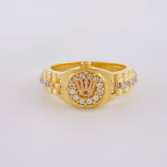 Anillo Correa corona 4.25g / T5 1/2 Dos Oros Amarillo Rosa 18K