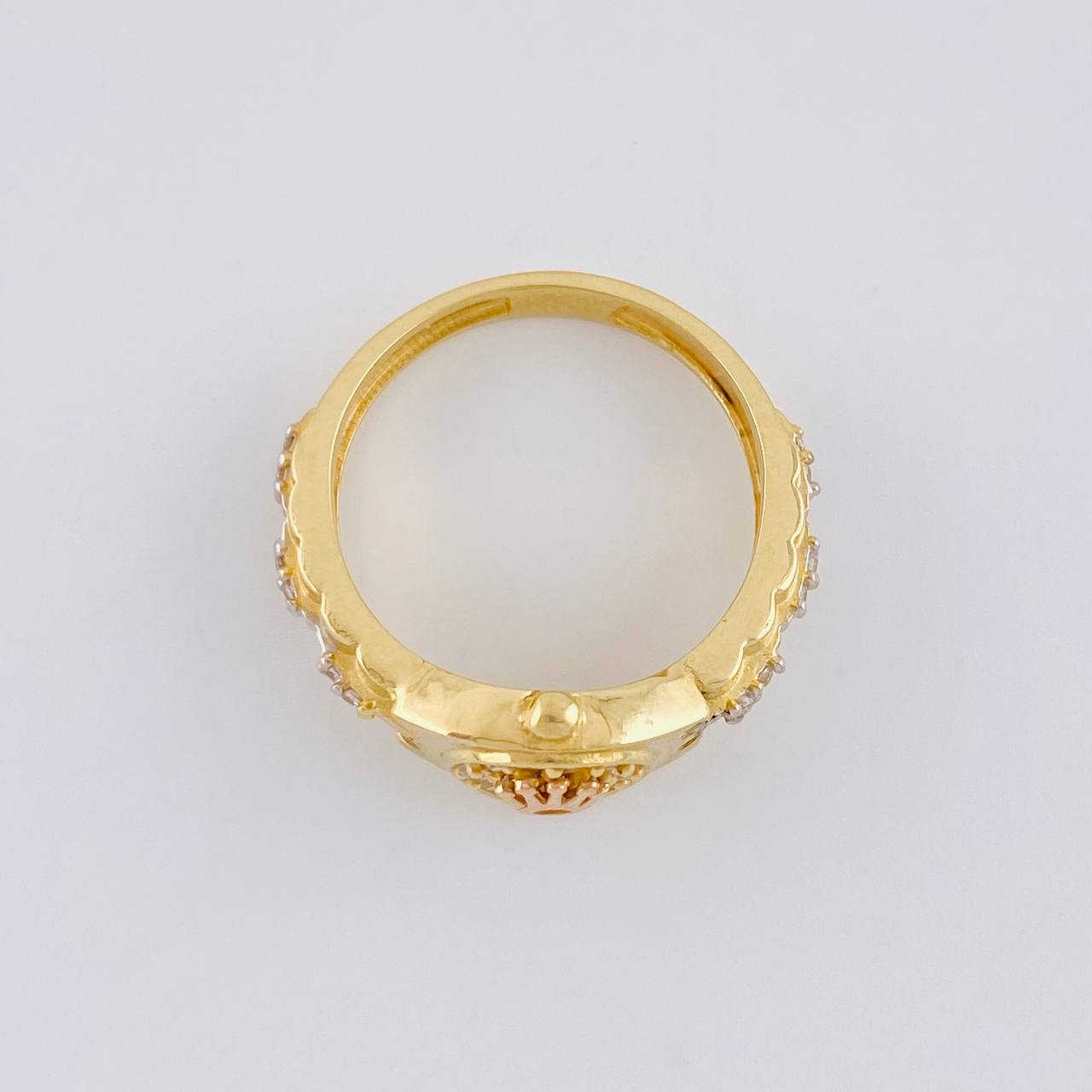 Anillo Correa Corona 4.15 g / T5 1/2 Dos Oro Amarillo Rosa 18K
