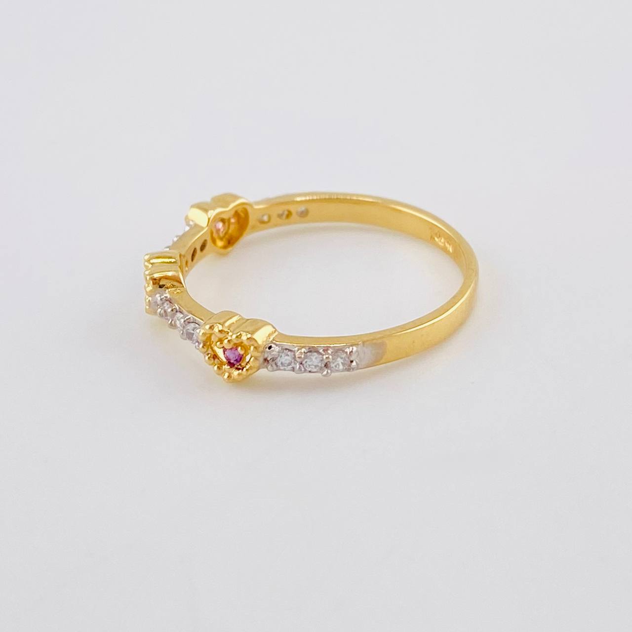 Anillo Corona De Corazones 1.85 g / T5 3/4 Oro Amarillo 18K