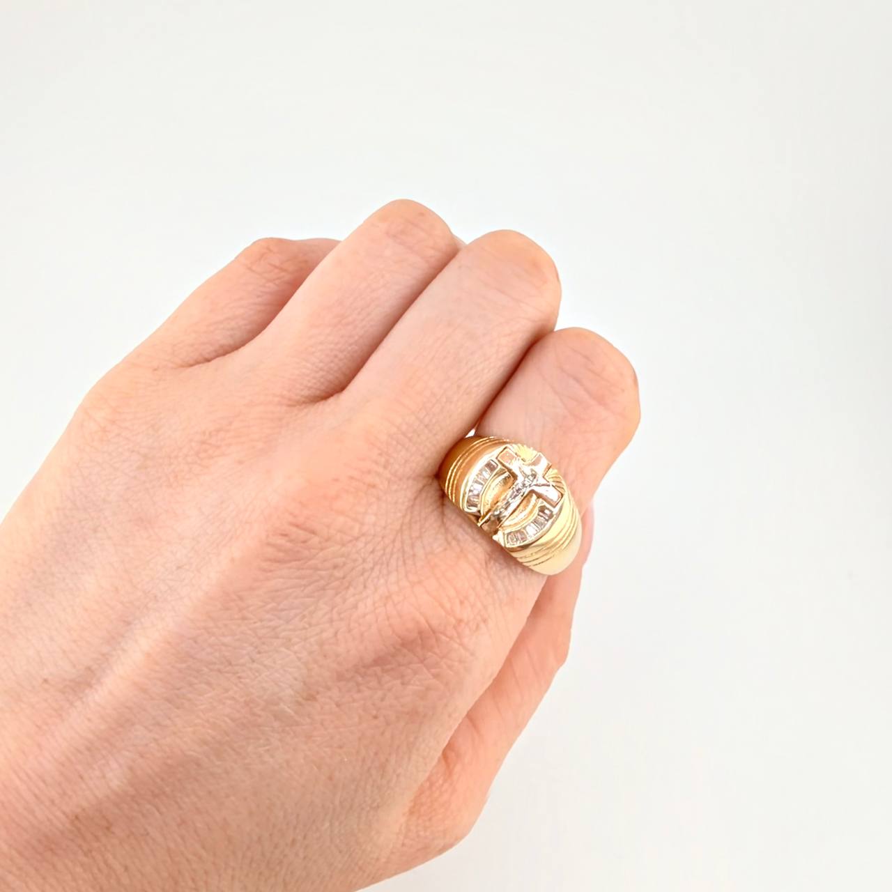 Christ Cross Ring 6.25 g / T11 Two-Tone Yellow Rose Gold 18K