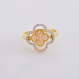Anillo Trébol Móvil 3.8 g / T7 3/4 Tres Oros 18K