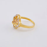 Anillo Trébol Móvil 3.8 g / T7 3/4 Tres Oros 18K