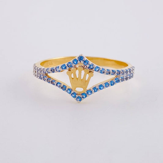 Anillo Corona Rombo 1.9 g / T7 3/4 Oro Amarillo 18K