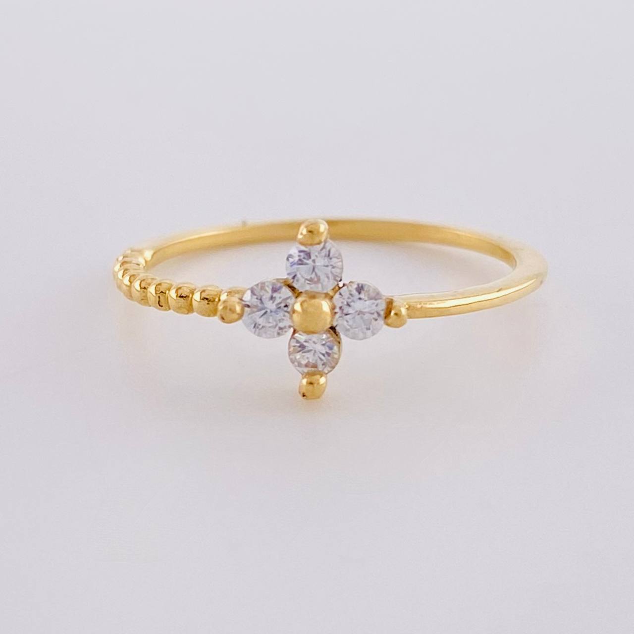 Anillo Flor Burbujas 1.25 g / T5 1/2 Oro Amarillo 18K