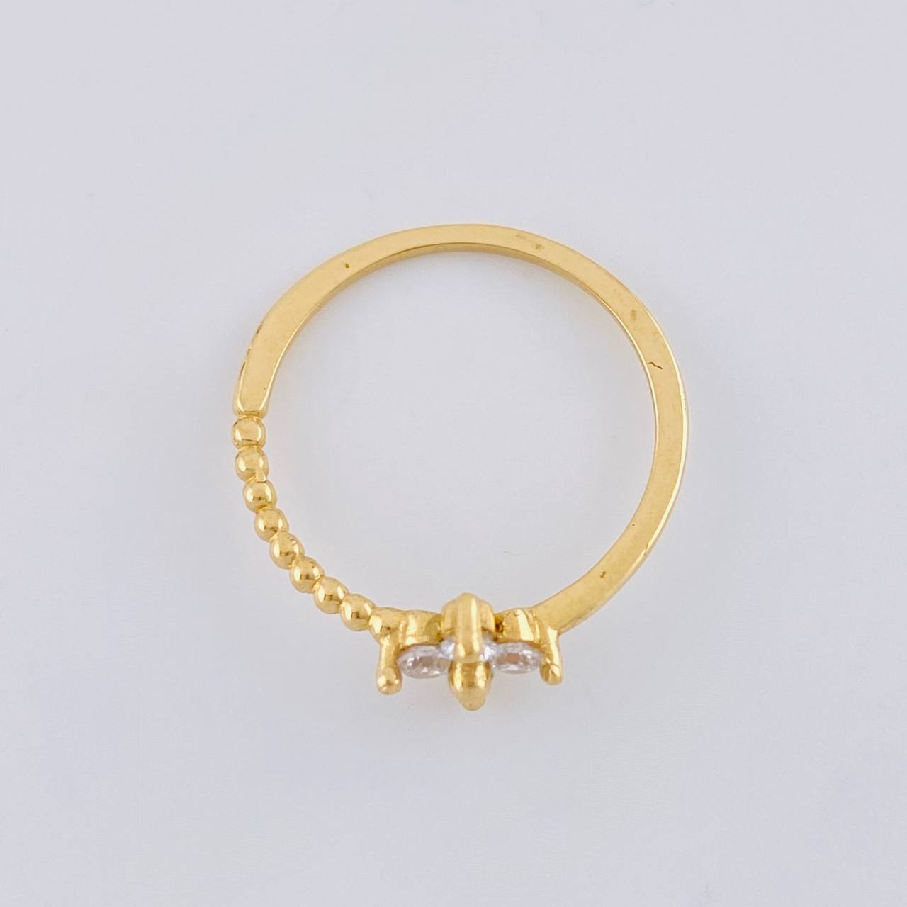 Anillo Flor Burbujas 1.2 g / T5 1/4 Oro Amarillo 18K