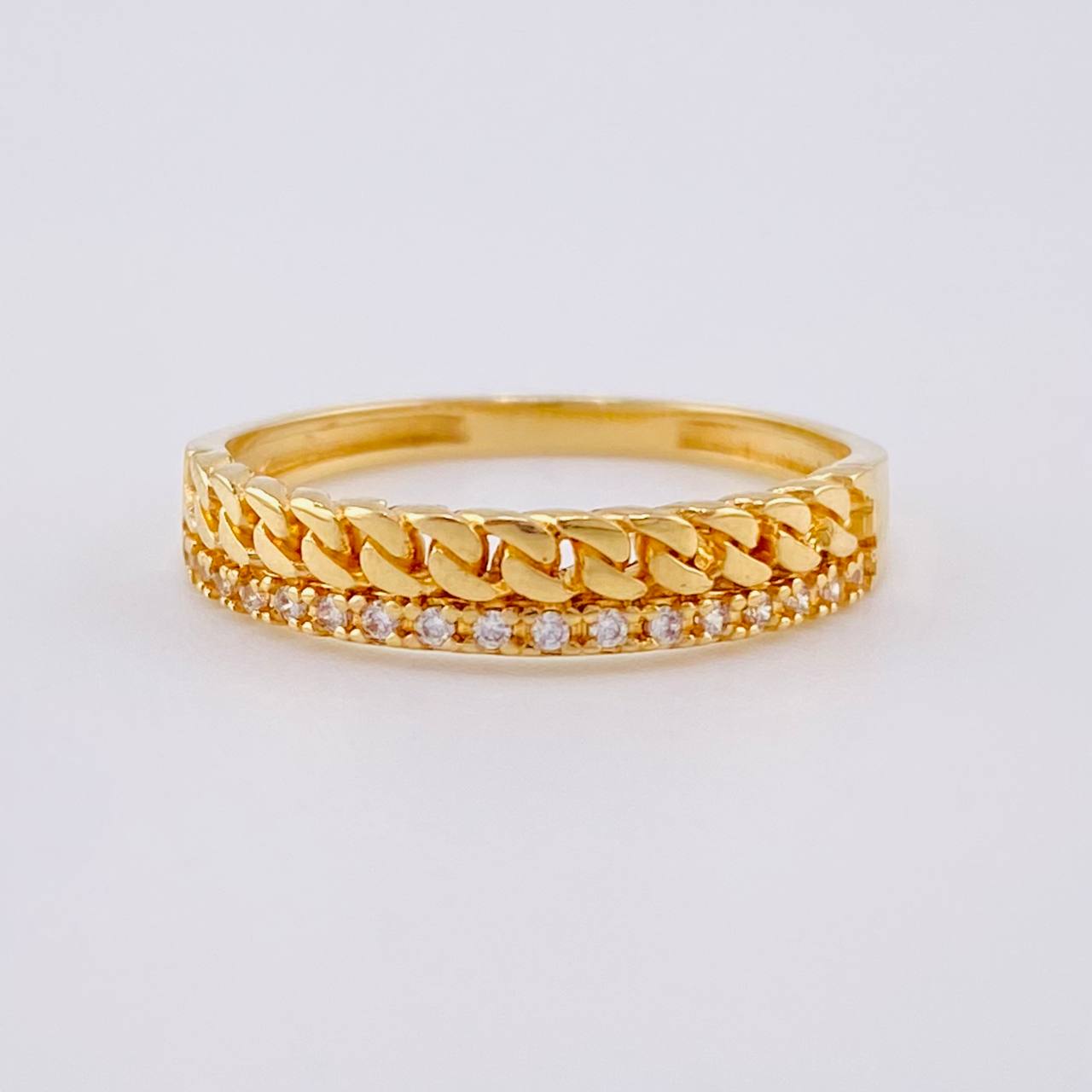 Anillo Carril Cubano 1.95 g / T6 3/4 Oro Amarillo 18K