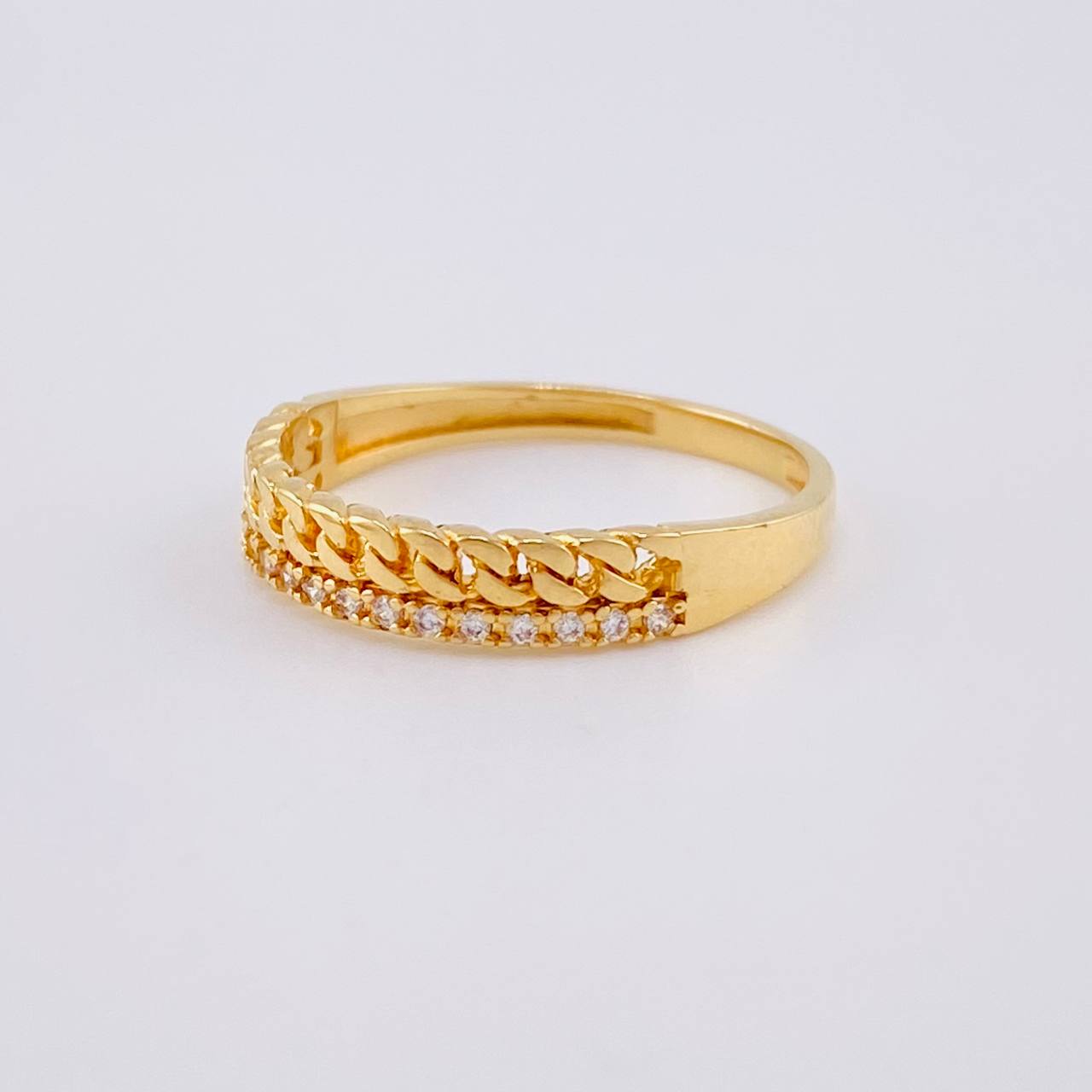 Anillo Carril Cubano 1.95 g / T6 3/4 Oro Amarillo 18K