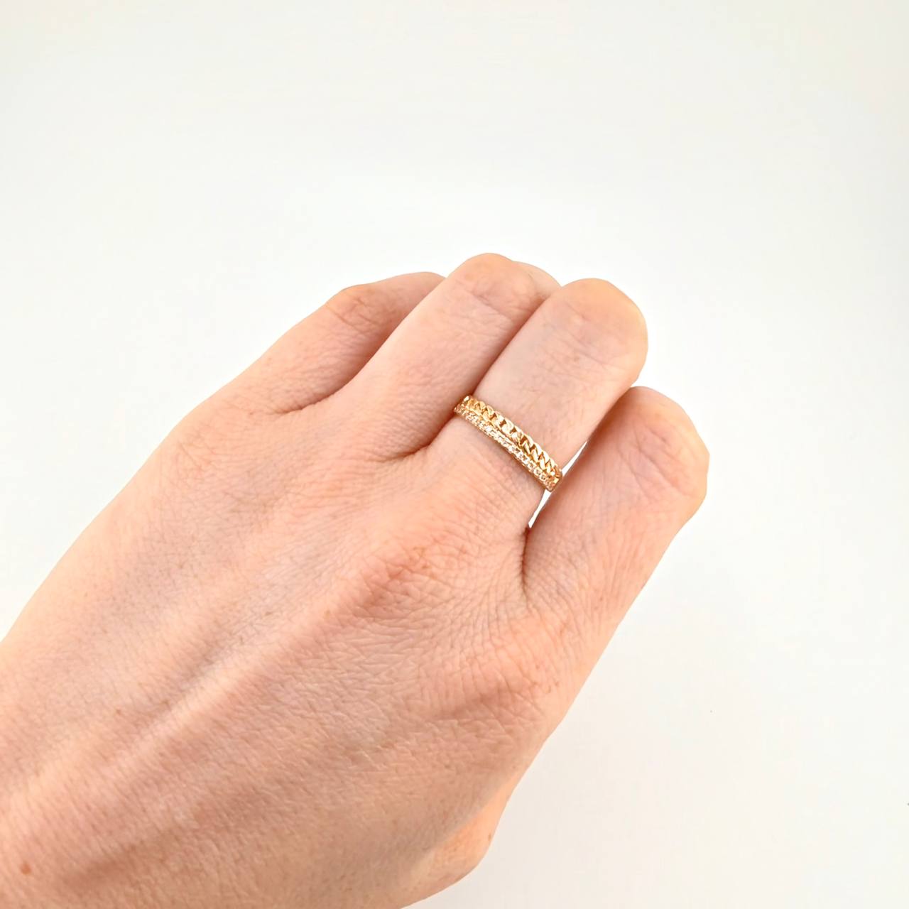 Anillo Carril Cubano 1.95 g / T6 3/4 Oro Amarillo 18K