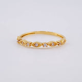 Anillo Linea De Ojos Con Chispa 1.4 g / T7 3/4 Oro Amarillo 18K