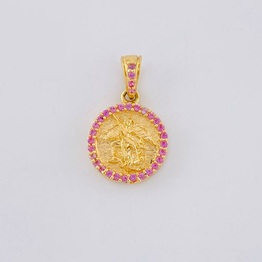 Dije Medalla San Miguel 1.95 g / 3/4 in Oro Amarillo 18K