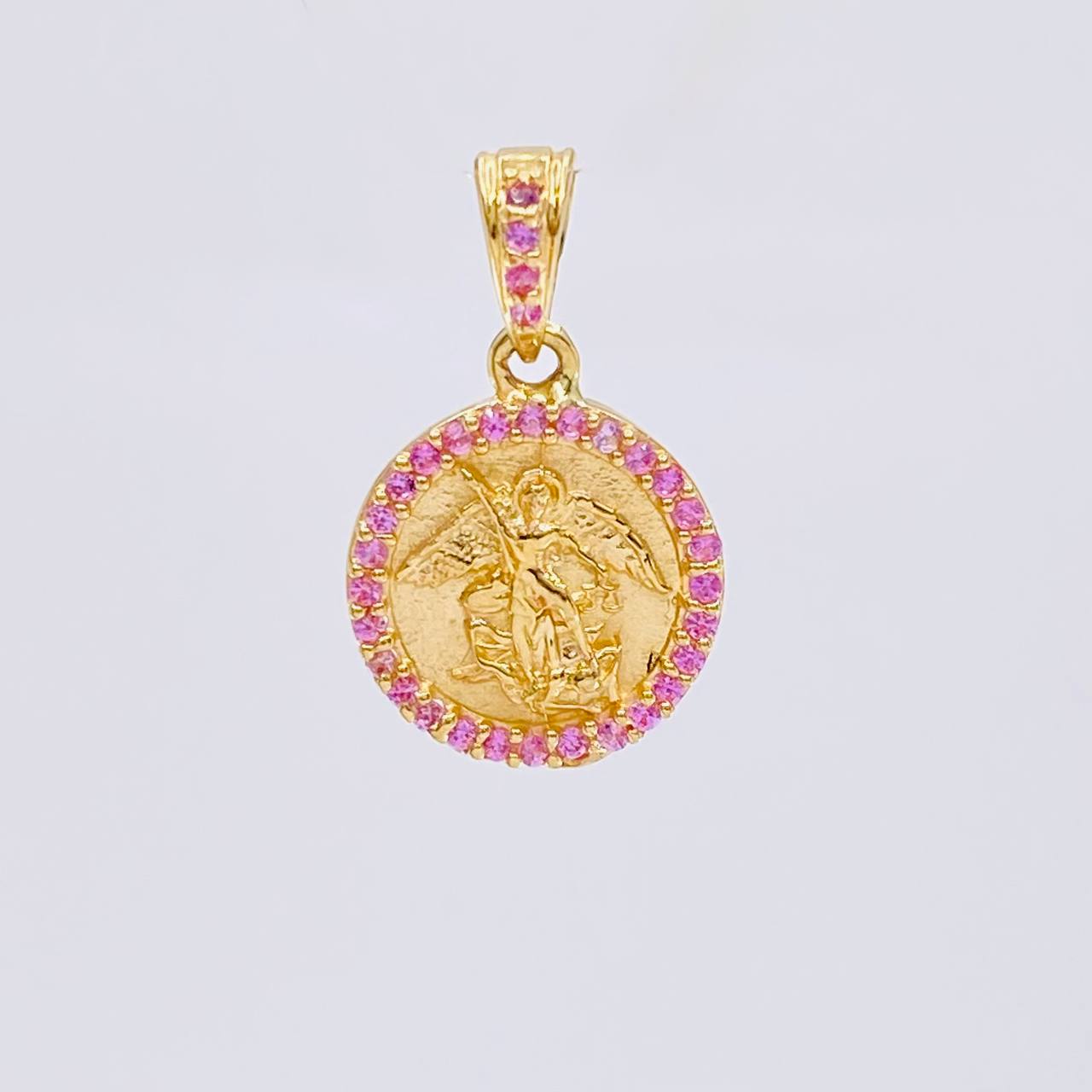 Dije Medalla San Miguel 1.95 g / 3/4 in Oro Amarillo 18K