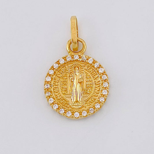 Dije Medalla San Benito 1.9 g / 3/4 in Oro Amarillo 18K