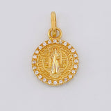 Dije Medalla San Benito 1.9 g / 3/4 in Oro Amarillo 18K