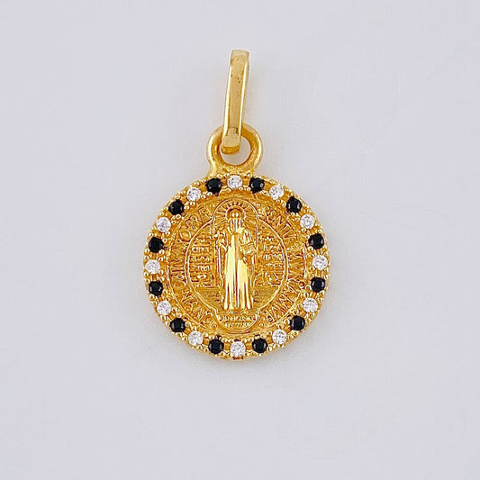 Dije Medalla San Benito 1.9 g / 3/4 in Oro Amarillo 18K