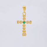 Dije Cruz Corazón 1.7 g / 1 1/4 in Oro Amarillo 18K