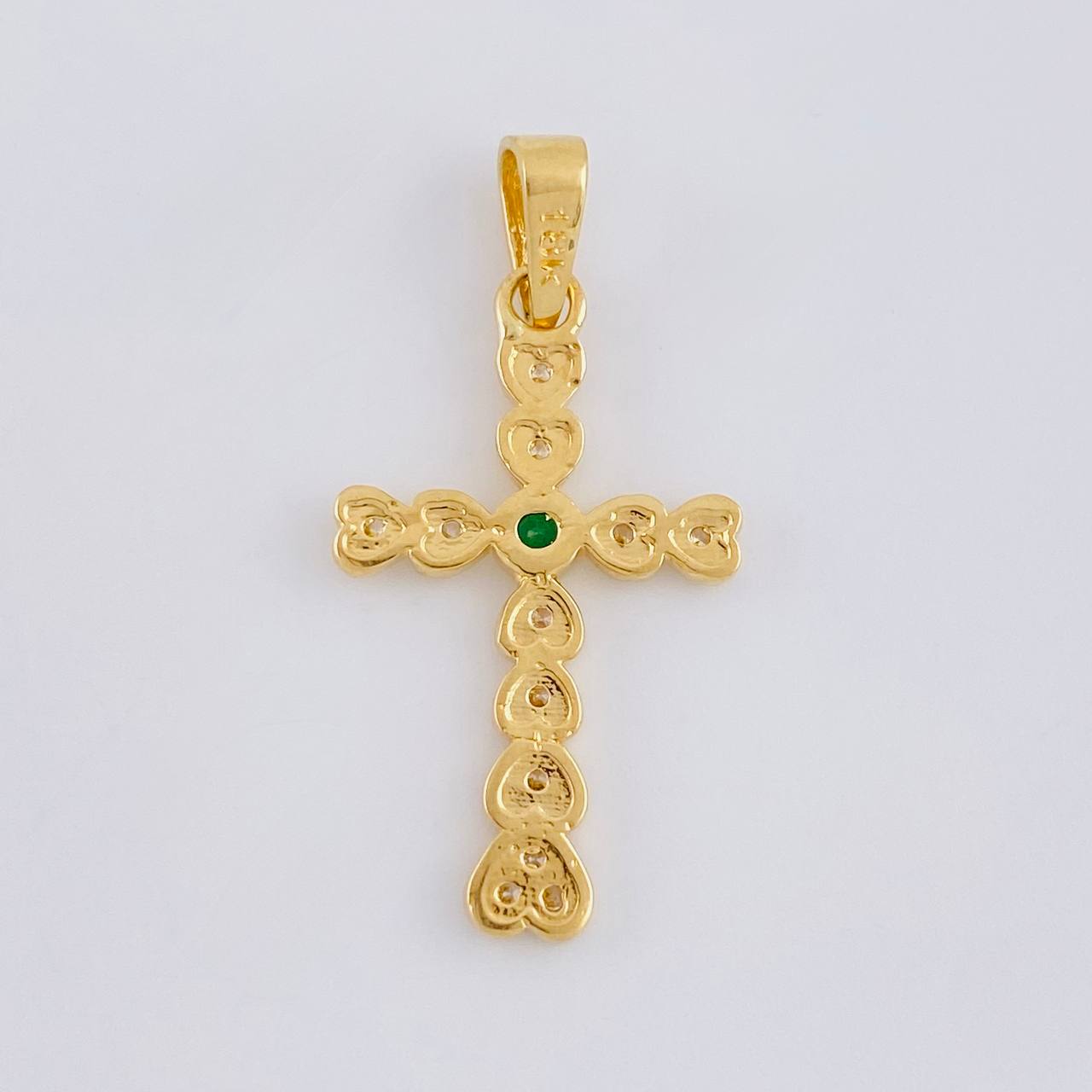 Dije Cruz Corazón 1.7 g / 1 1/4 in Oro Amarillo 18K