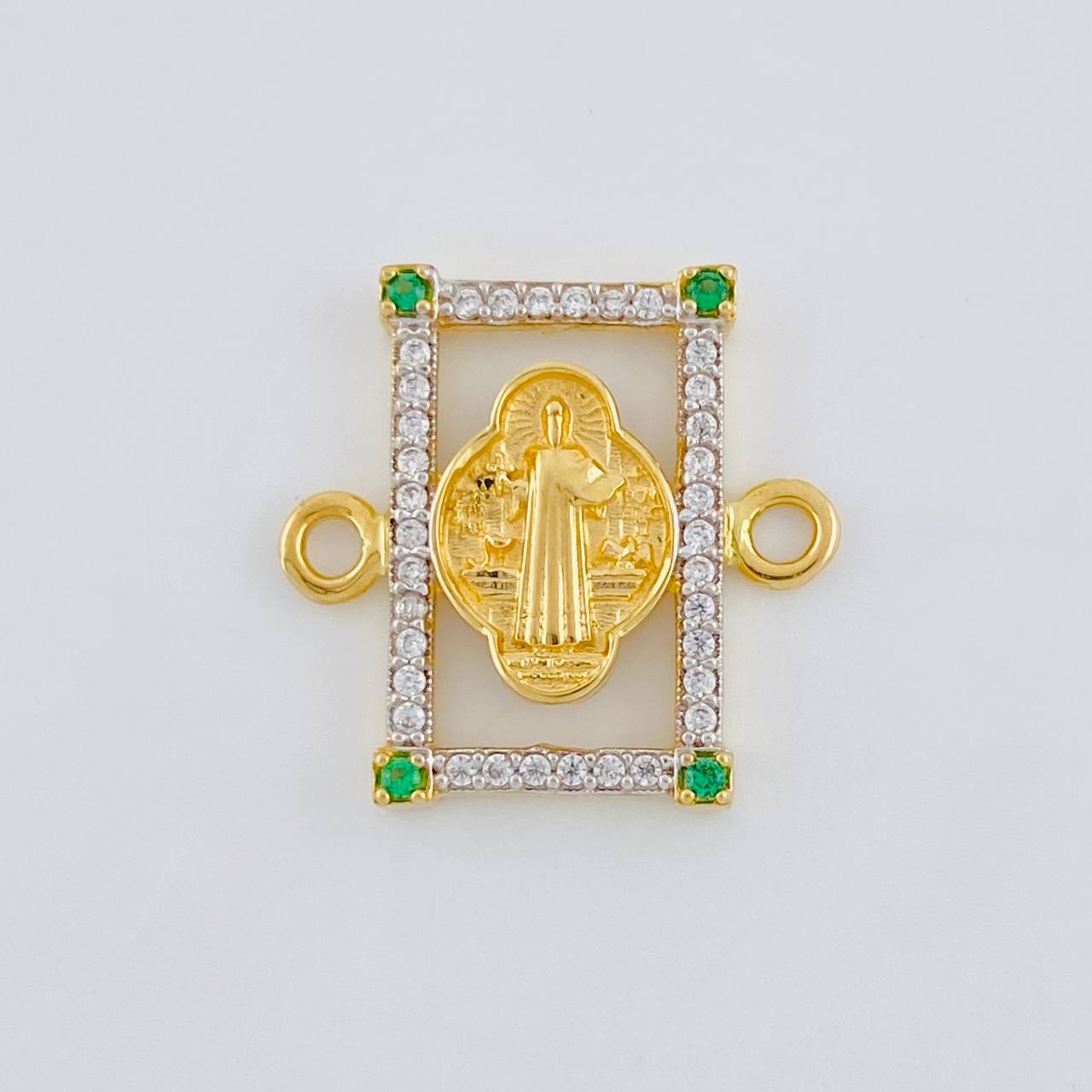 Herraje Marco San Benito 2.1 g / 3/4 in Dos Oros Amarillo Blanco 18K