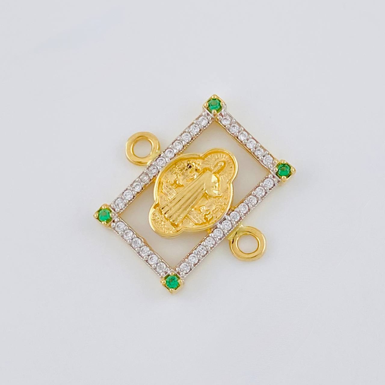 Herraje Marco San Benito 2.1 g / 3/4 in Dos Oros Amarillo Blanco 18K