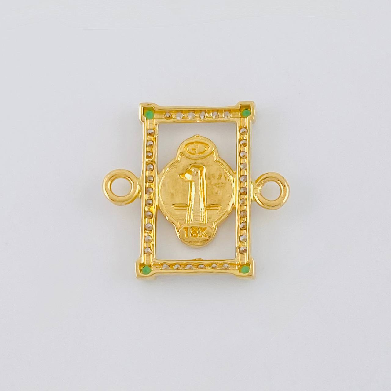 Herraje Marco San Benito 2.1 g / 3/4 in Dos Oros Amarillo Blanco 18K