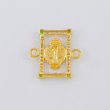 Herraje Marco San Benito 2.1 g / 3/4 in Dos Oros Amarillo Blanco 18K