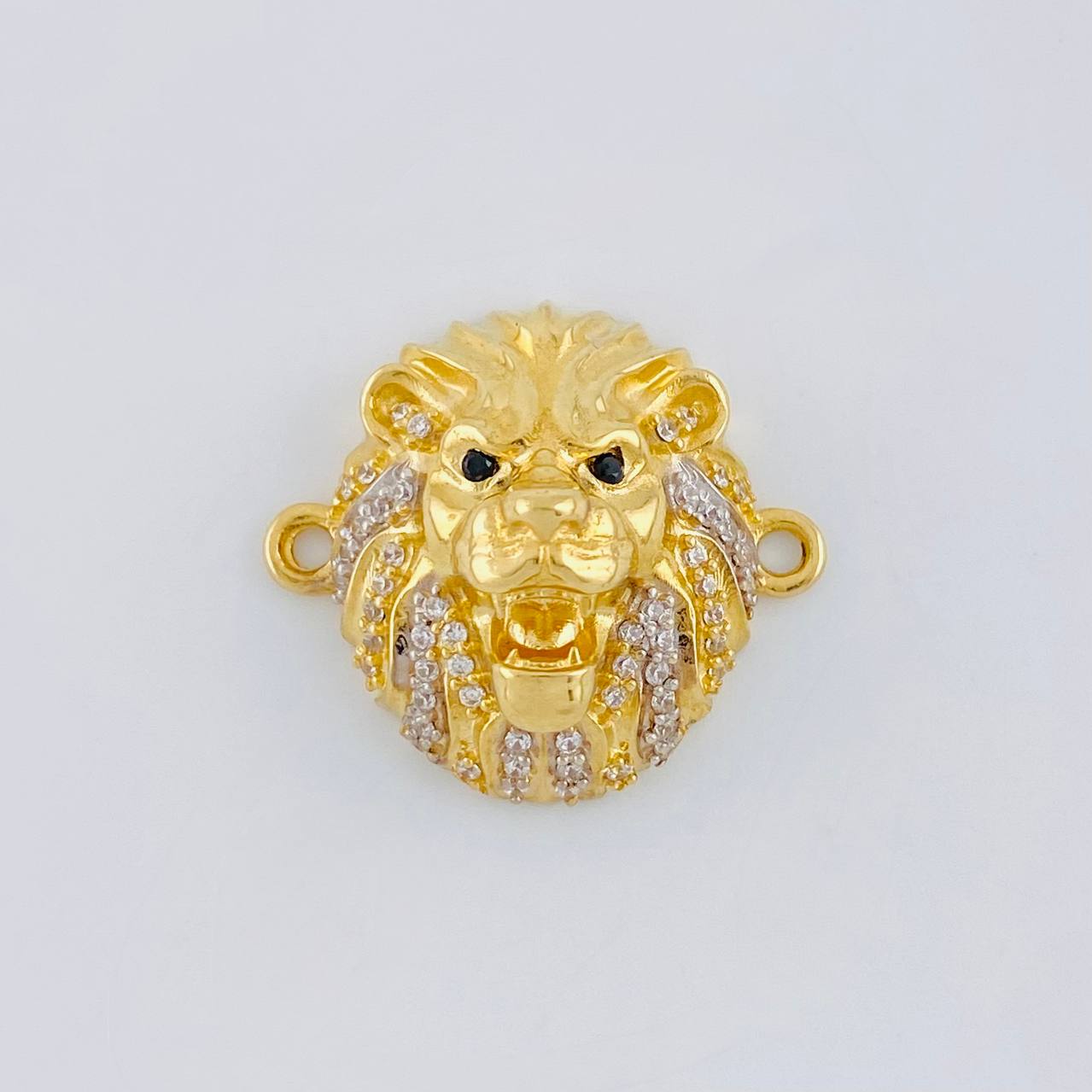 Charm Lion Face 4.7 g / 1 in Two Golds Yellow White 18K