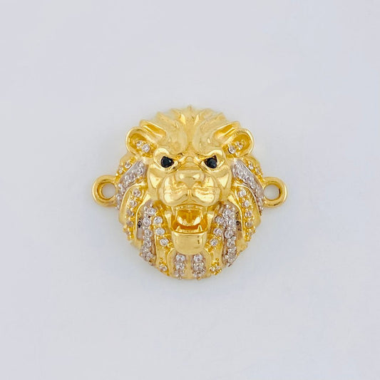 Charm Lion Face 4.7 g / 1 in Two Golds Yellow White 18K