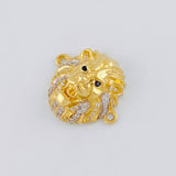 Charm Lion Face 4.7 g / 1 in Two Golds Yellow White 18K