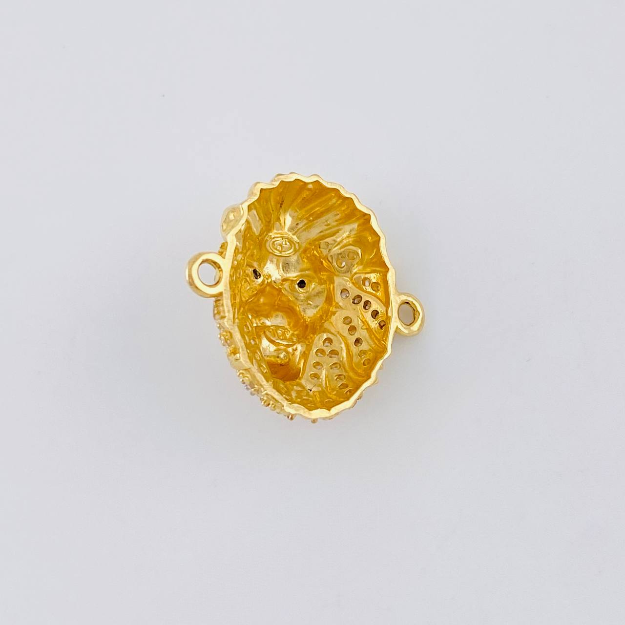 Charm Lion Face 4.7 g / 1 in Two Golds Yellow White 18K